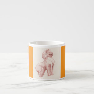 Taza De Espresso Dibujo de la estatua de Stone Lion Guardian