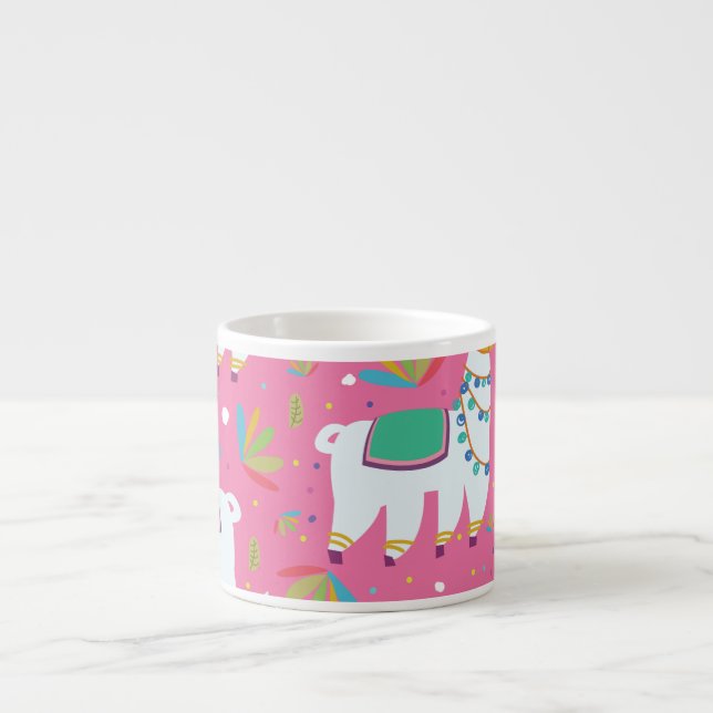 Taza De Espresso Dibujo de Llama Adorable (Frente)