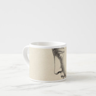 Taza De Espresso Dibujo del francés de la antigüedad de la cara del