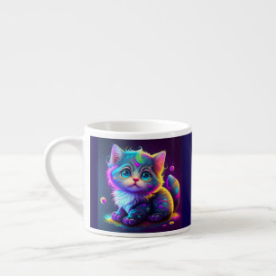 Taza De Espresso Dibujo digital de gatos de color lindo-79827