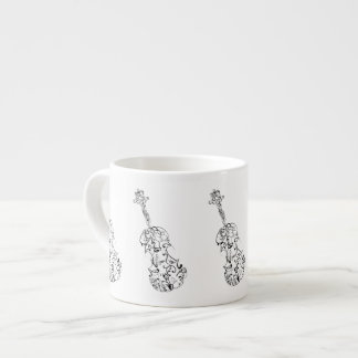 Taza De Espresso Dibujo lineal del violín del café express