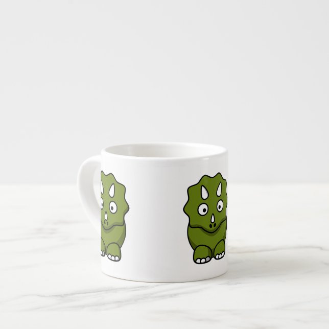 Taza De Espresso Dinosaurio lindo del dibujo animado (Izquierda)