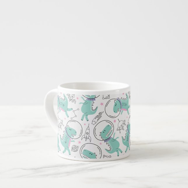 Taza De Espresso Dinosaurios Espaciales, Dinosaurios Cutos, Buques  (Izquierda)
