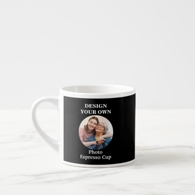 Taza De Espresso Diseñar su propia foto negra (Izquierda)