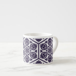 Taza De Espresso Diseño azul turco del rosetón de las mercancías