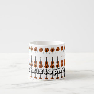 Taza De Espresso Diseño de Cello Sólo Añadir Nombre