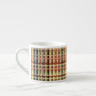 Taza De Espresso Diseño de cuadros de campo cuadros melocotón