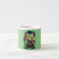 Diseño de gato con salpicaduras de colores de fant