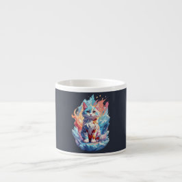 Taza De Espresso Diseño de gatos con fantasía de cristal