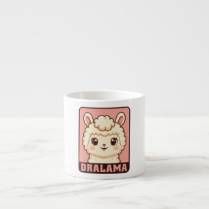Taza De Espresso Diseño de ilustración de llama adorable