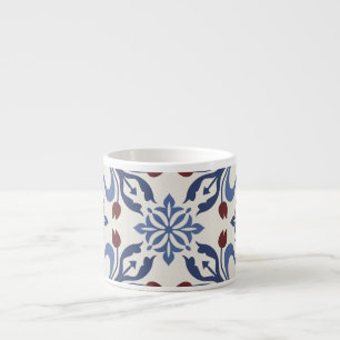 Taza De Espresso Diseño de mosaico de cerámica mallónica de Damask