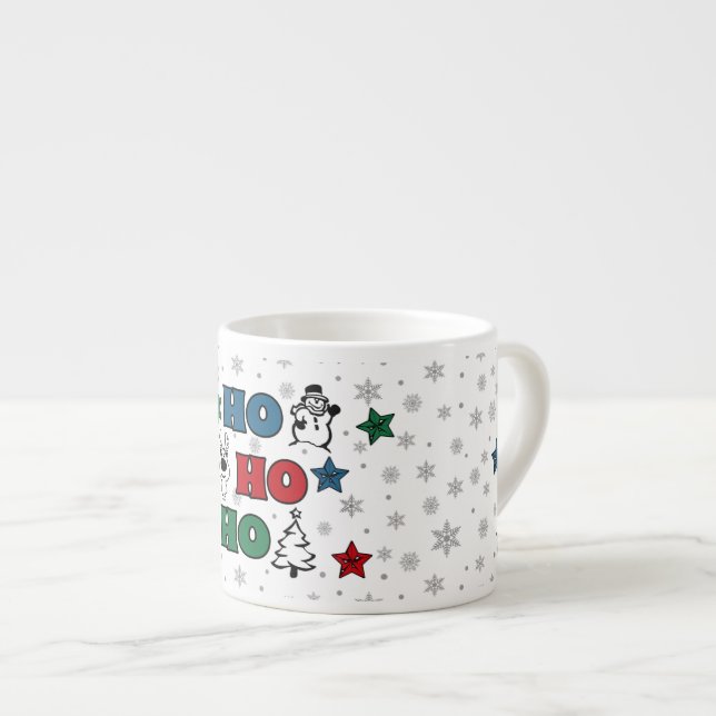 Taza De Espresso Diseño de Navidades Ho-Ho-Ho (Derecha)