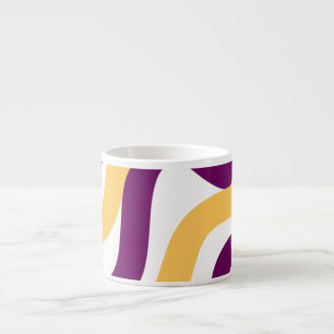 Taza De Espresso diseño de patrón ondulado de líneas curvas rojas m