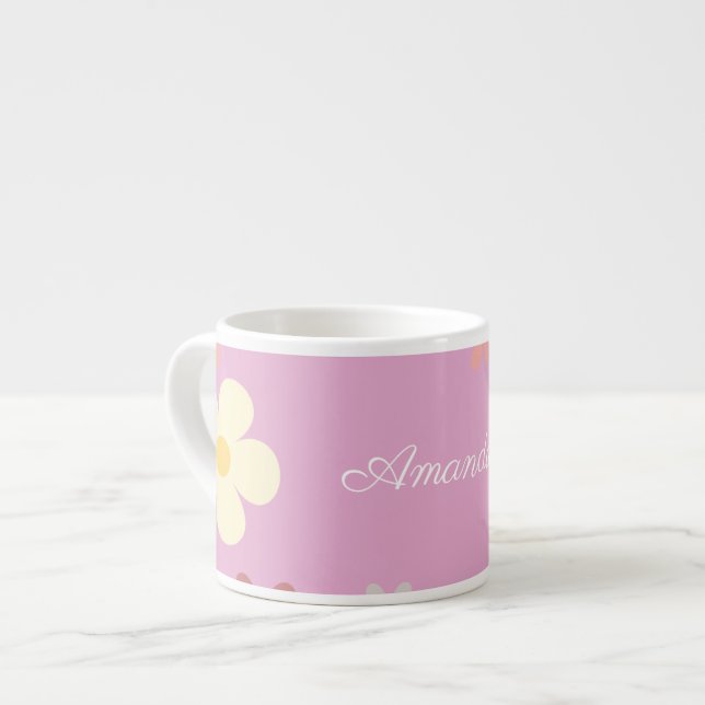 Taza De Espresso Diseño de patrones florales de personalizable (Izquierda)
