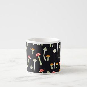 Taza De Espresso Diseño de patrones vintage de hongos de otoño.