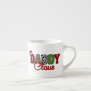 Taza De Espresso Diseño de texto de cuadros escoceses de Navidad Pa