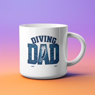 Taza De Espresso Diseño de tipografía negrita de Papá Buceador