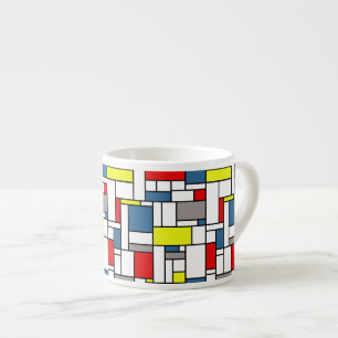 Taza De Espresso Diseño del estilo de Mondrian