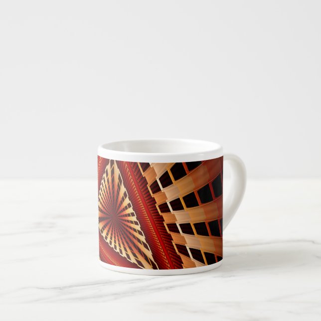 Taza De Espresso Diseño gráfico fractal moderno de 3D Fantasy Netwo (Derecha)