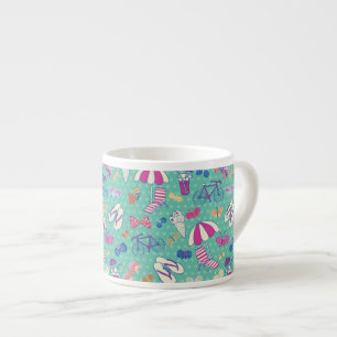 Taza De Espresso Diseño Hermoso Con Elementos De Verano
