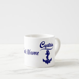 Taza De Espresso Diseño Náutico Ancla Barco de Vela Capitán
