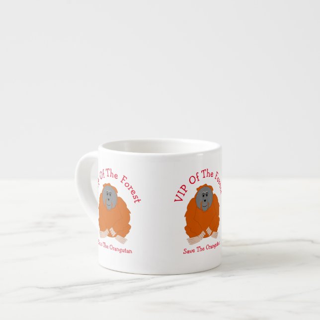 Taza De Espresso Diseño orangután personalizado (Izquierda)