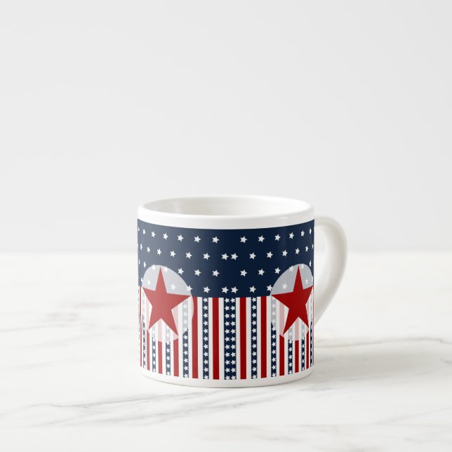 Taza De Espresso Diseño patriótico de la bandera americana de las (Derecha)