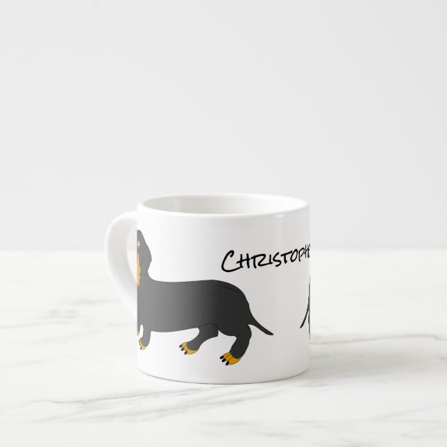 Taza De Espresso Diseño personalizado de Dachshund (Izquierda)