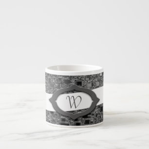 Taza De Espresso Diseño y monograma de mini cajas de cromo falso