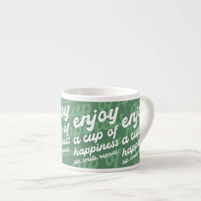 Taza De Espresso Disfruta de una copa de felicidad | Mug motivacion (Derecha)