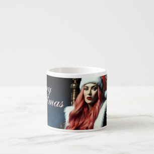 Taza De Espresso Diva de cuero y piel – Feliz Navidad
