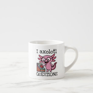 Taza De Espresso Divertidas preguntas de axolotl azteca Oh No botón