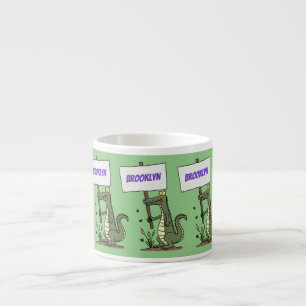 Taza De Espresso Divertido cocodrilo alineador con personalizado de