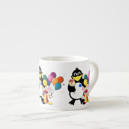 Taza De Espresso Divertido pingüino y personalizado de payasos