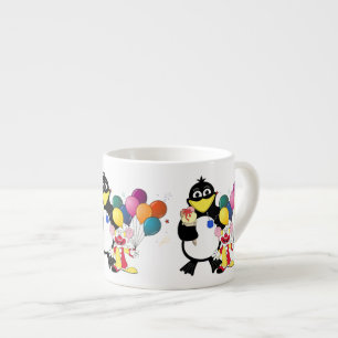 Taza De Espresso Divertido pingüino y personalizado de payasos