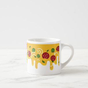 Taza De Espresso Divertido Queso de Pizza Goteante Retro Keto Fiest