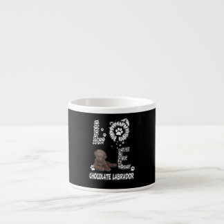 Taza De Espresso Dog Lover | Amar el chocolate Labrador girasol