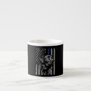 Taza De Espresso Dog Lover   Línea delgada de la bandera norteameri