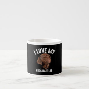 Taza De Espresso Dog Lover   Me encanta mi laboratorio de chocolate