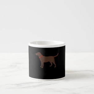 Taza De Espresso Dog Lover Silueta de perro de chocolate Labrador