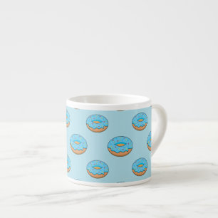 Taza De Espresso Donut de escarcha azul con Personalizado Sprinkles
