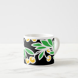 Taza De Espresso Doodle amarillo y verde