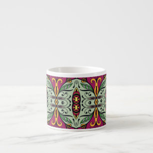 Taza De Espresso Doodle étnico tribal geométrico floral