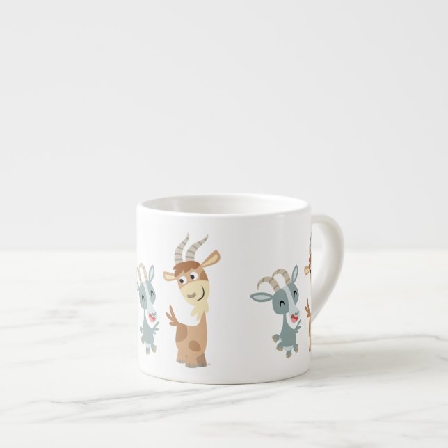 Taza De Espresso Dos cabras felices Personalizados espresso mug (Derecha)