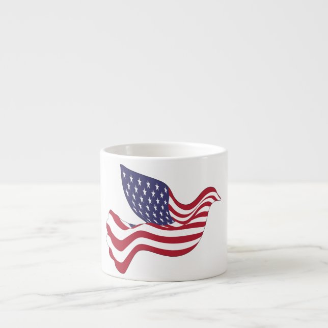 TAZA DE ESPRESSO DOVE DE PAZ ESTADOUNIDENSE (Frente)