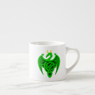 Taza De Espresso Dragón Celta Verde Espresso Mug