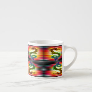 Taza De Espresso dragones arcoiris