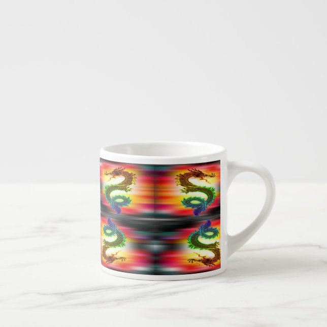 Taza De Espresso dragones arcoiris (Derecha)