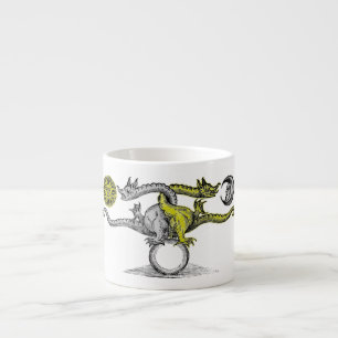 Taza De Espresso Dragones del oro y de la plata unidos