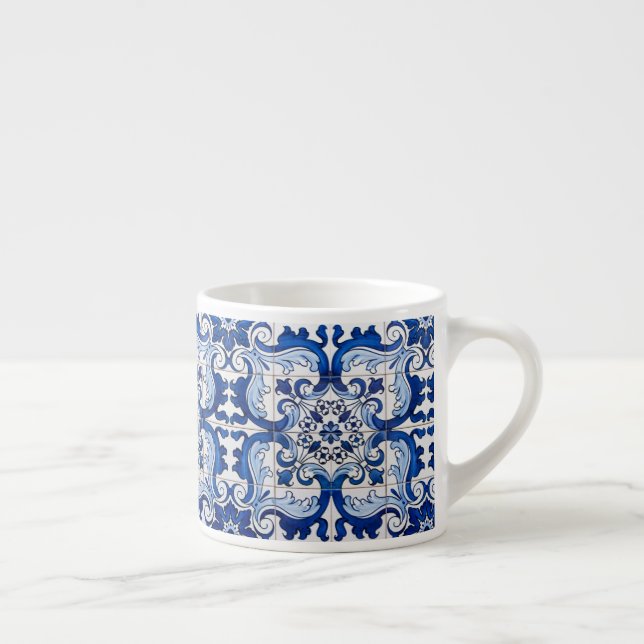Taza De Espresso Drinkware de patrón Azulejo portugués (Derecha)